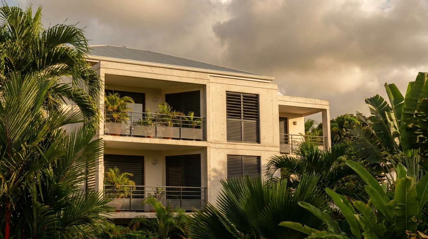 Immeuble d'habitation collectif aux Antilles illustrant la gestion locative outre-mer confiee a une agence